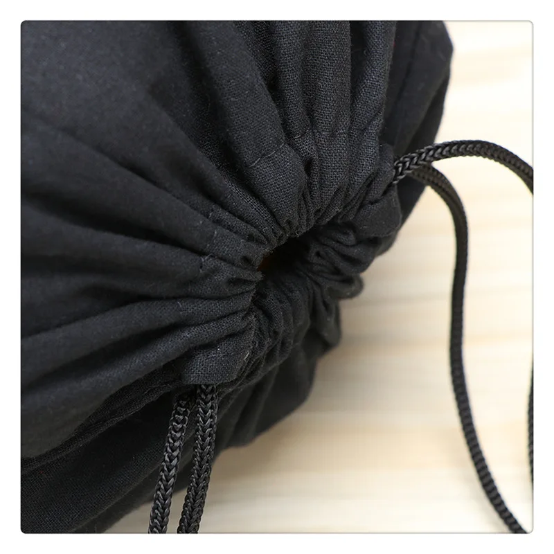 Хлопковый мешок черные хлопковые мешки на шнурке упаковка для ювелирных изделий