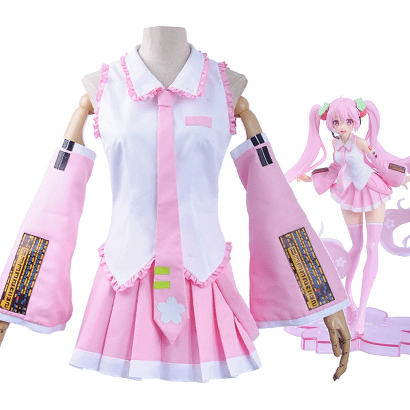 Костюм для косплея японского аниме Kawaii Miku розовая фигурка сакуры женское платье