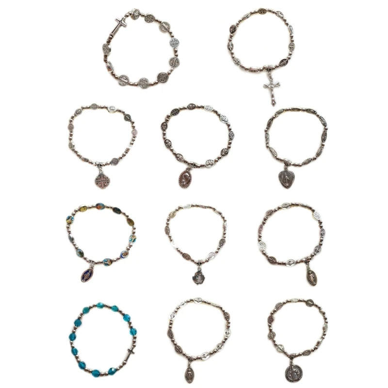 

Catholic Rosary Bracelet Crystal Beads Prayer Bracelets Gift