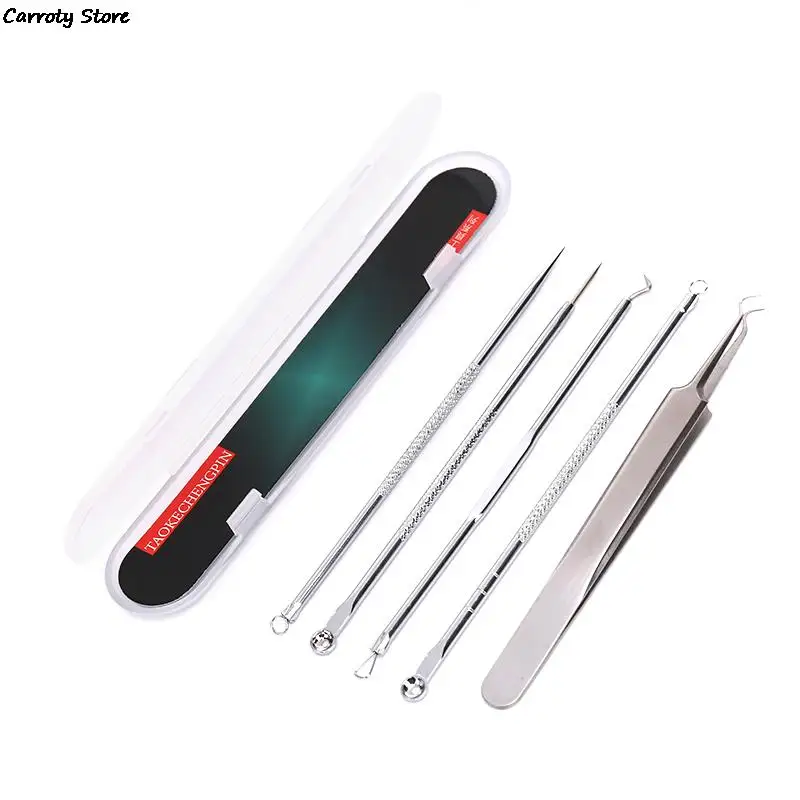 

4/5pcs/set Stainless Steel Durable Remover Set Kits Blackhead Acne Pimple Spot Comedone Acne Needle Extractor Remover Tool