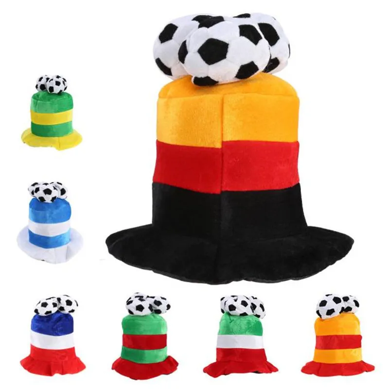 

Sport Football Cap Soccer Hat Flannel Headwear Costume Party Dress-up for World Cup Football Fan Cheering