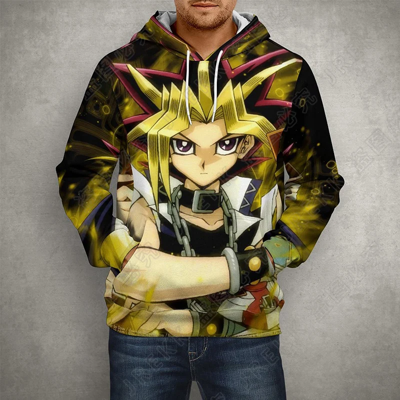 

Толстовка Мужская/женская с 3D-принтом, популярный свитшот с аниме принтом Yu Gi Oh, осенняя Повседневная Уличная одежда оверсайз, спортивная од...