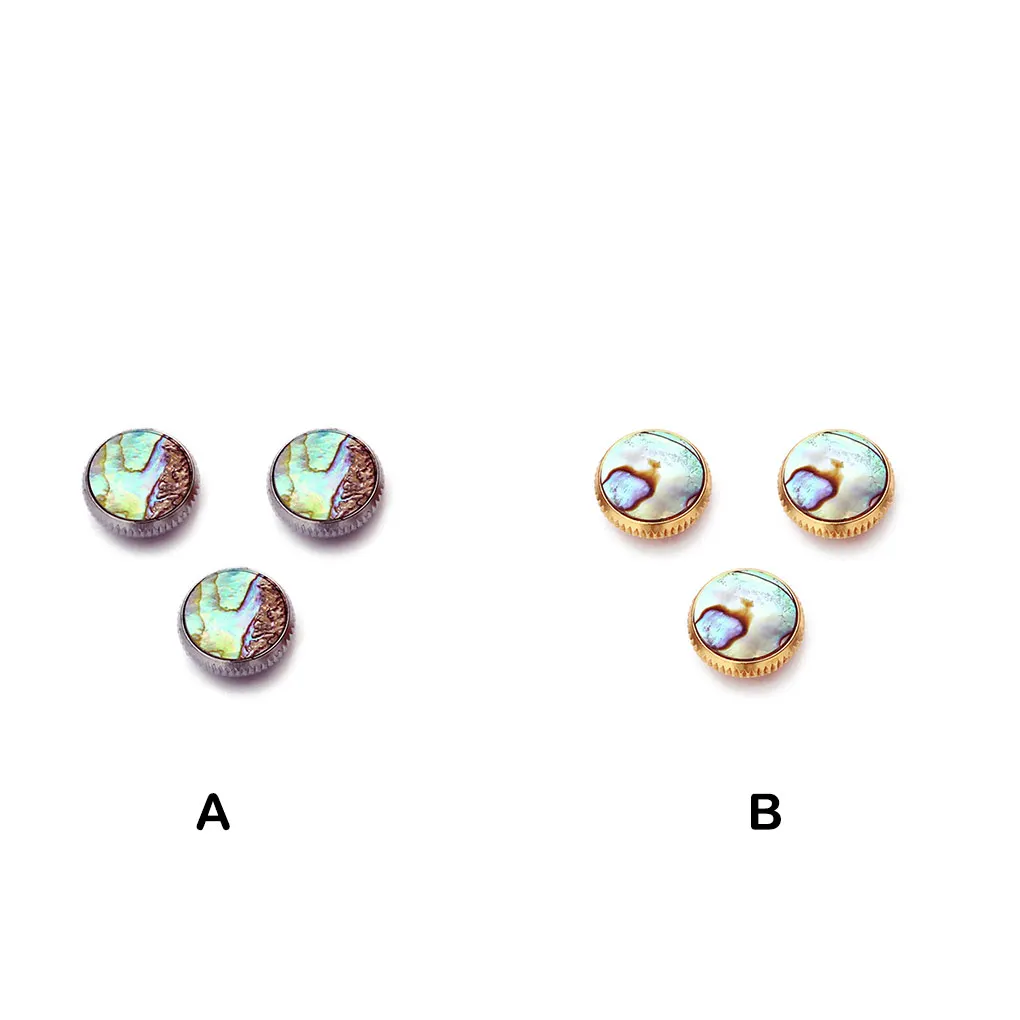 

3 Pieces Saxophone Buttons Trumpet Shell Smooth Surface Colorful Pattern Repairing Part Key Instrument Keys C303 C304