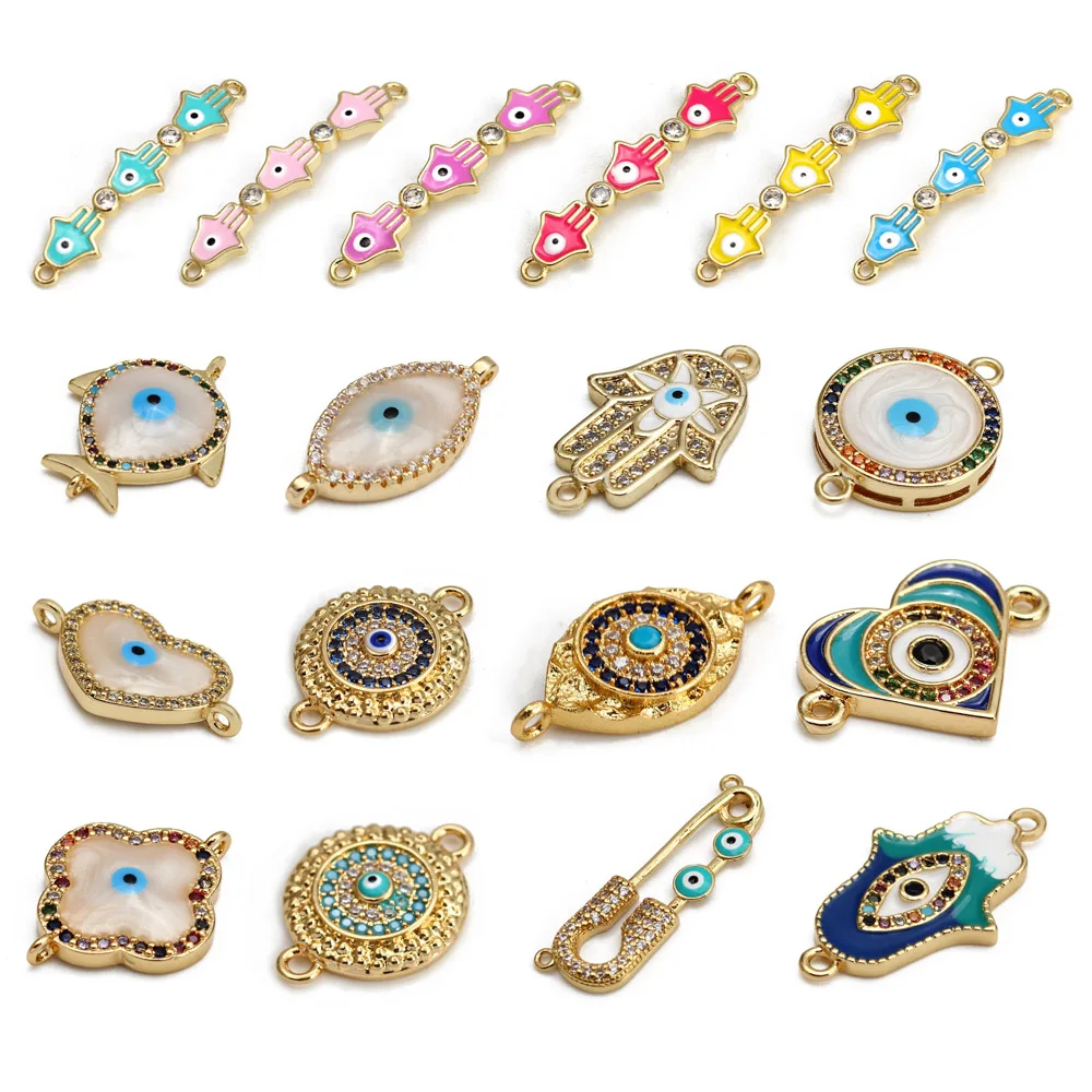 

Meibeads Diy Accessories Evil Eye Charm Enamel Copper Connectors For Jewelry Making Fashion Bracelets Necklaces Findings 1 Piece