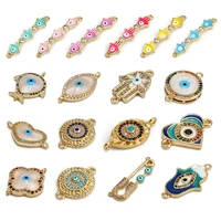 meibeads diy accessories evil eye charm enamel copper connectors for jewelry making fashion bracelets necklaces findings 1 piece