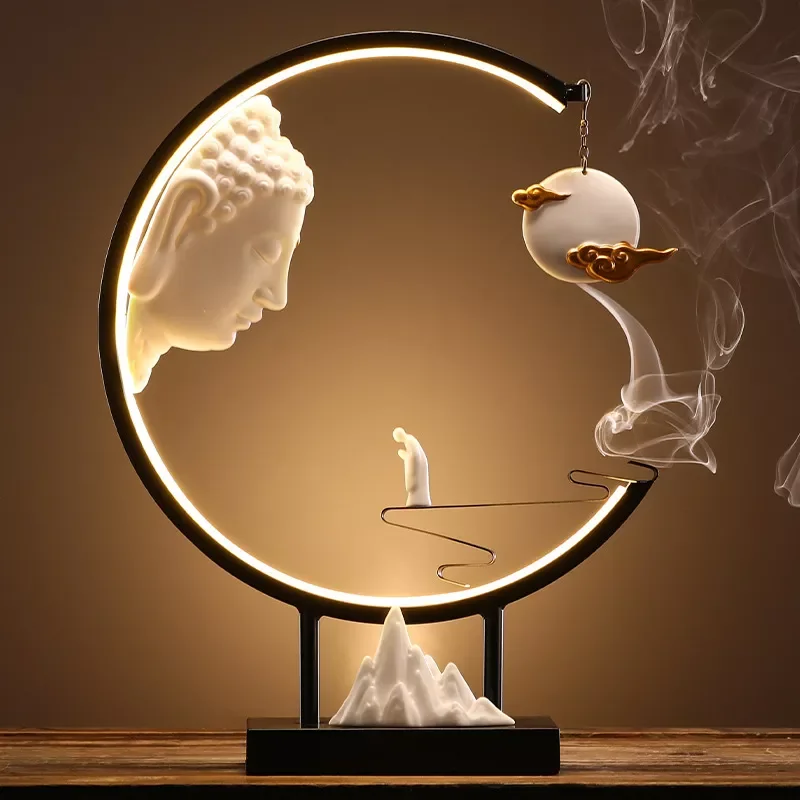 

Chinese incense burner decoration TV cabinet creative home tea room living room wine cabinet backflow incense decorations