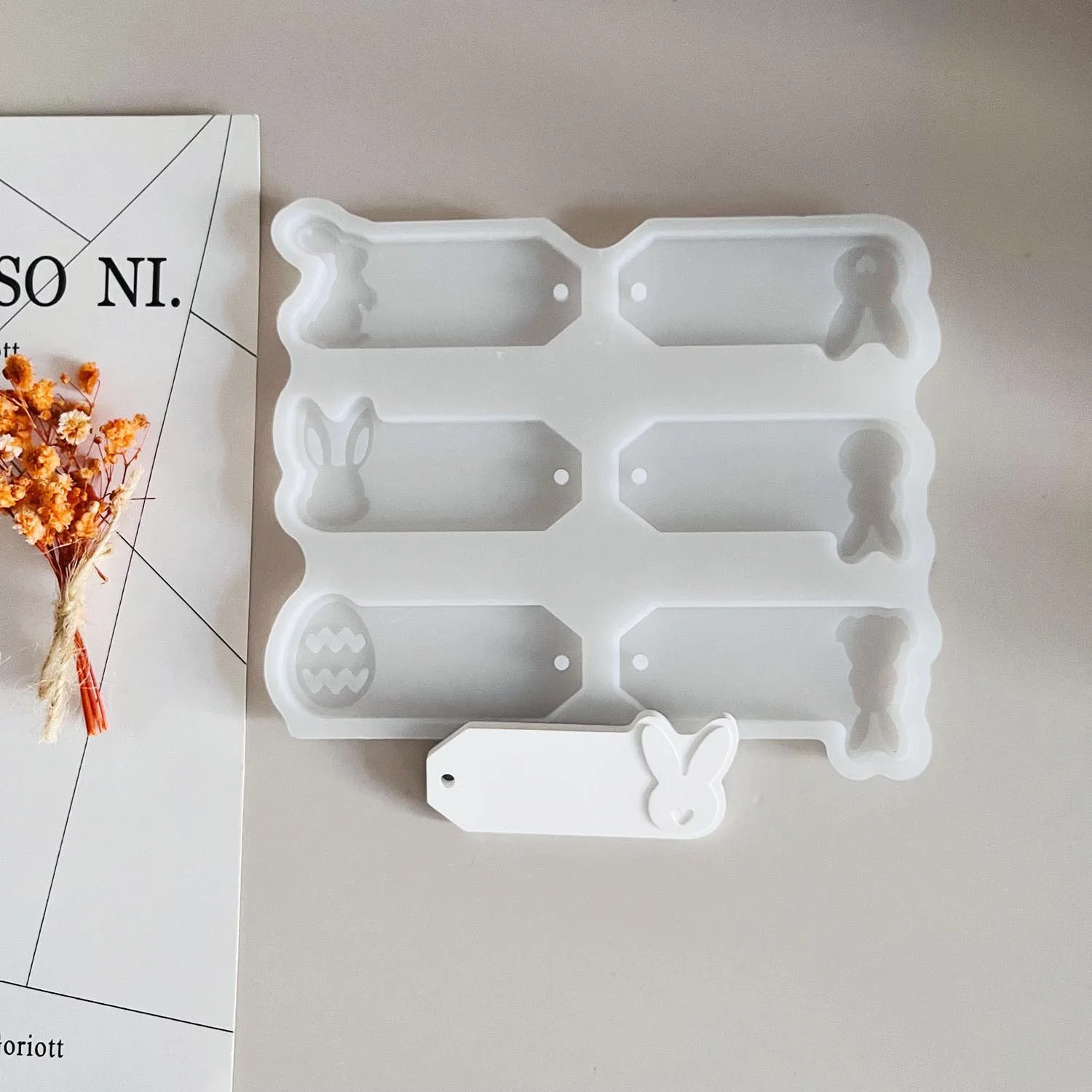 Пасхальный кролик яйцевые бирки цементные силиконовые формы украшение книжная