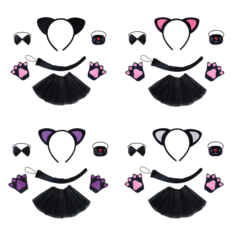 Прекрасный обруч для волос с кошками комплект костюмов животными повязка на