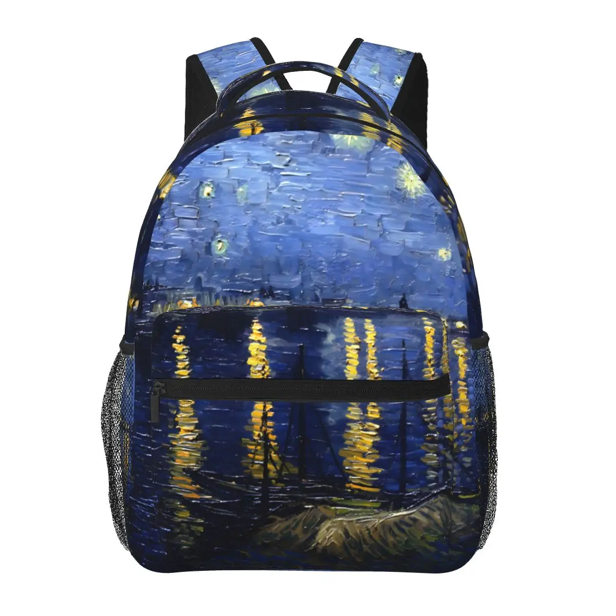 

Vincent Van Gogh Backpack Teen Starry Night Pattern Backpacks Polyester Casual School Bags Cycling Colorful Rucksack