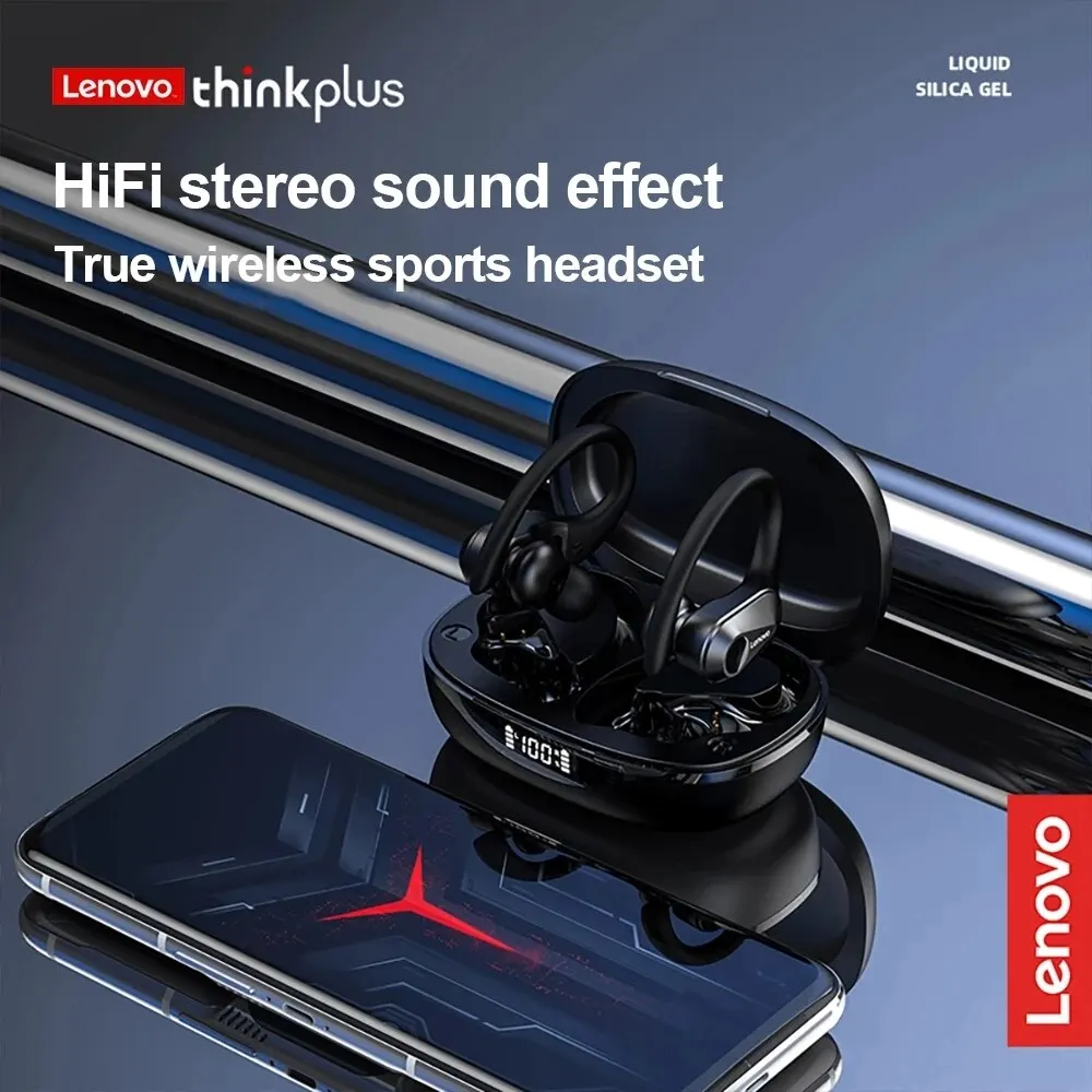 Фото Наушники Lenovo LP75 Bluetooth 5.3 TWS, спортивные беспроводные наушники с микрофонами, кнопочным управлением, светодиодным дисплеем, стереозвуком Hi-Fi №2