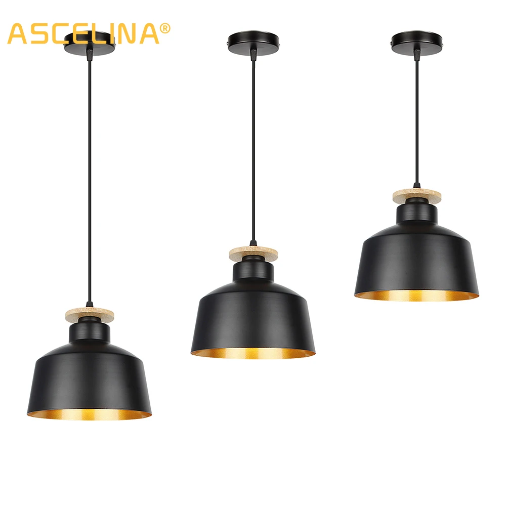 

ASCELINA Industrial Pendant Light Creative Chandeliers Lamps Aluminum Retro Single Head Restaurant hotel Bar Corridor Home Decor