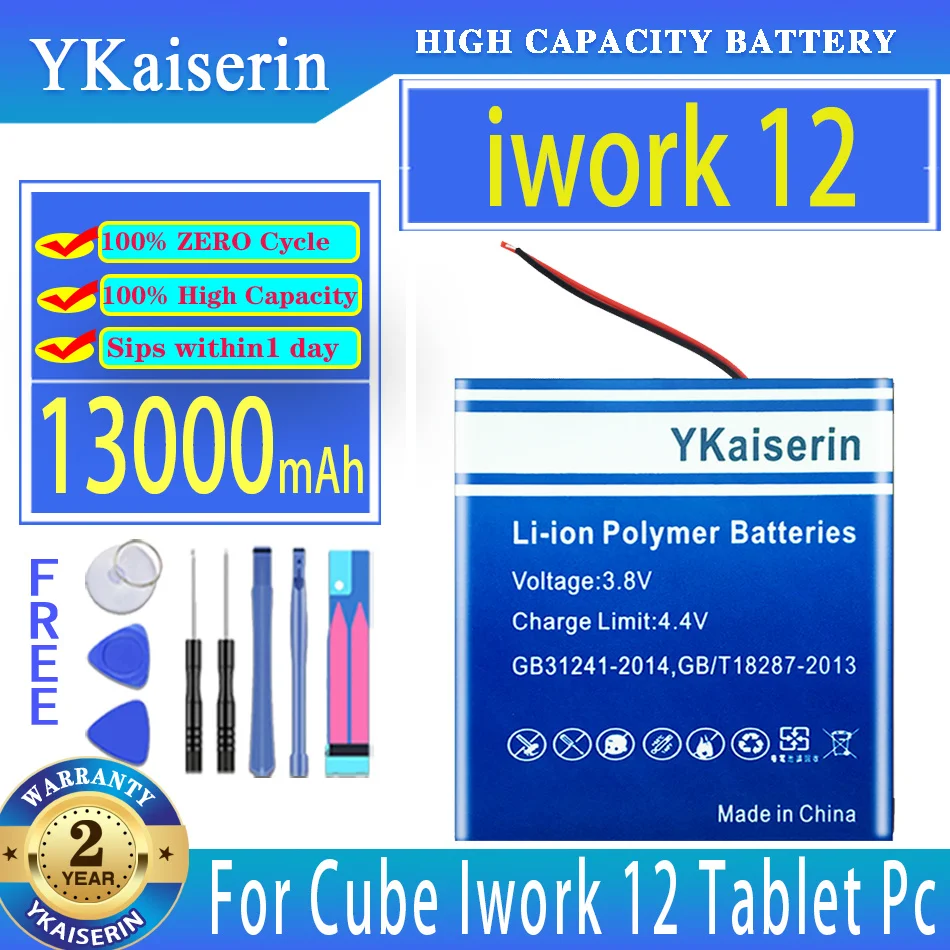 

YKaiserin 13000mAh Replacement Battery iwork 12 For Cube Iwork12 Tablet Pc Batteries