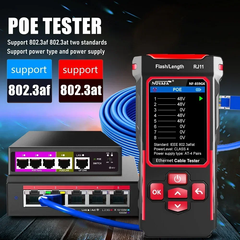 Фото Noyafa NF-859GK Line Finder Сетевой тестер IP-сканирования PING Test Перезаряжаемый линейный патрульный тестер №3