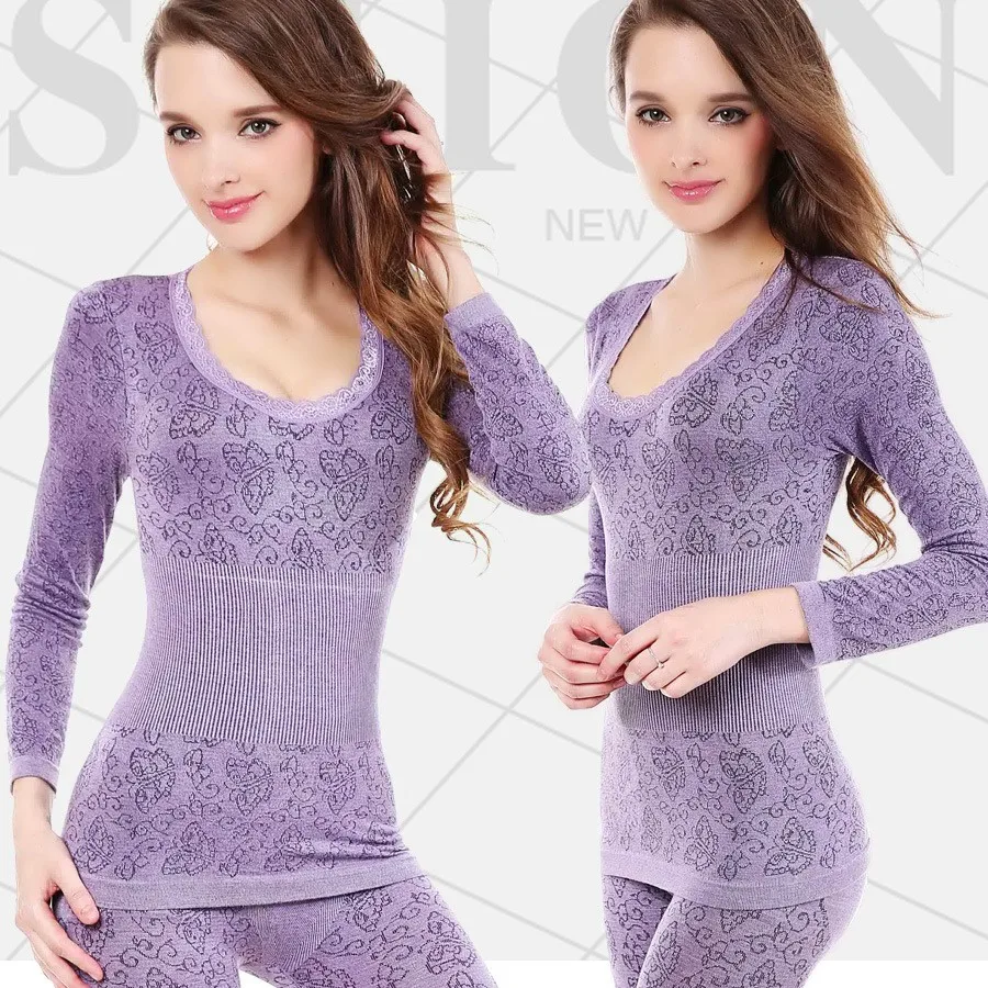 Womens Thermal Underwear Set Long Johns Top & Bottom Set Winter Clothes Base Layer Top and Bottom Thermals Shirt Pants Pajamas