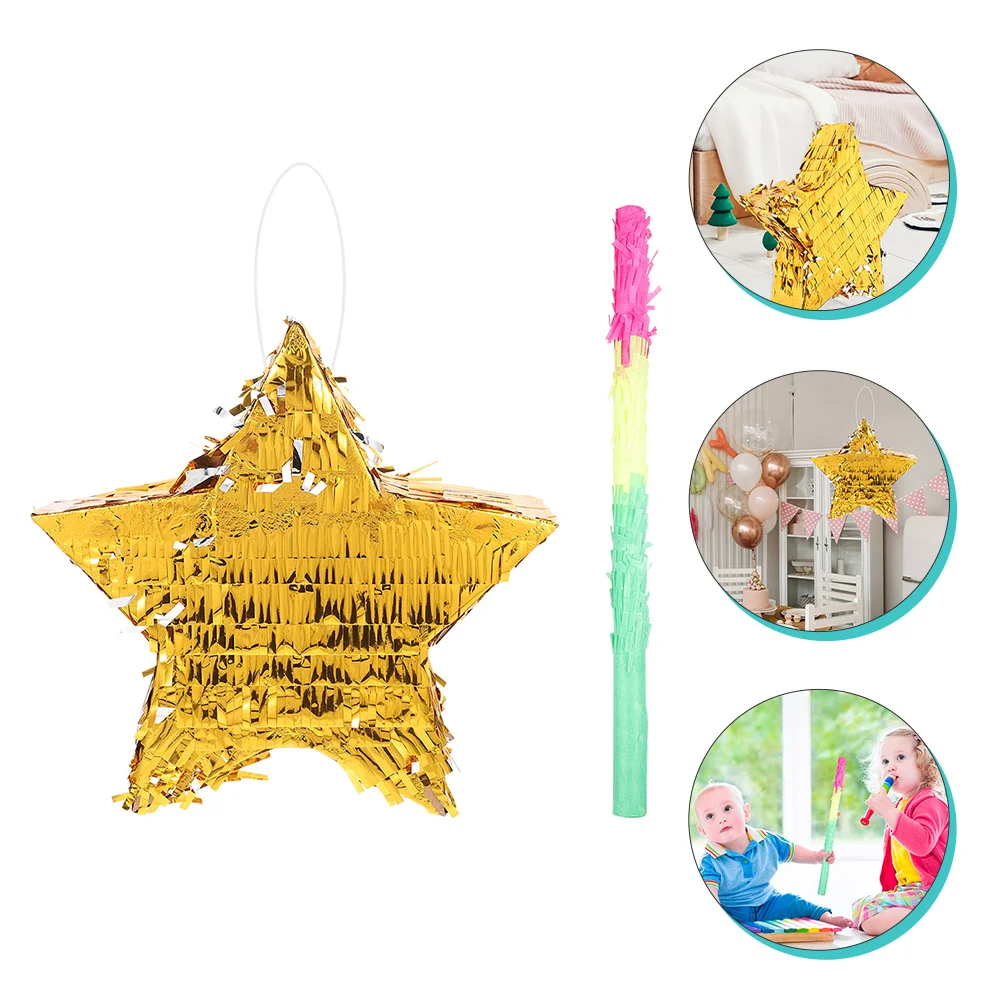 

Fiesta Golden Star Shaped Pinata Traditional Mexican Themed Pinata Pendant