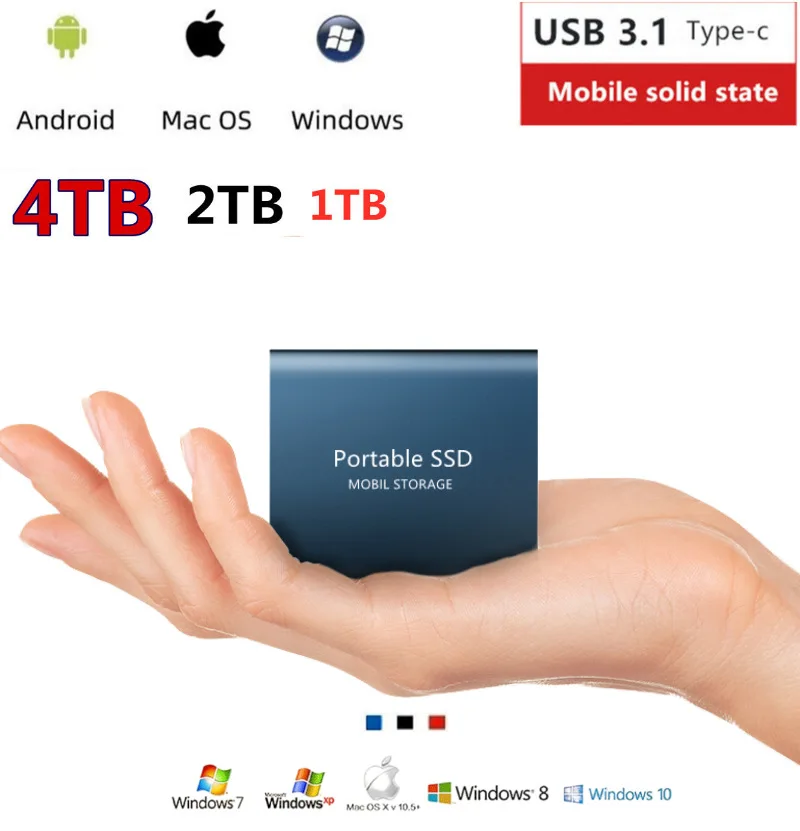 

Portable Original External Hard Drive Disks Solid State Drives For PC Laptop Computer Storage Device Type-C USB 3.1 16TB SSD HDD