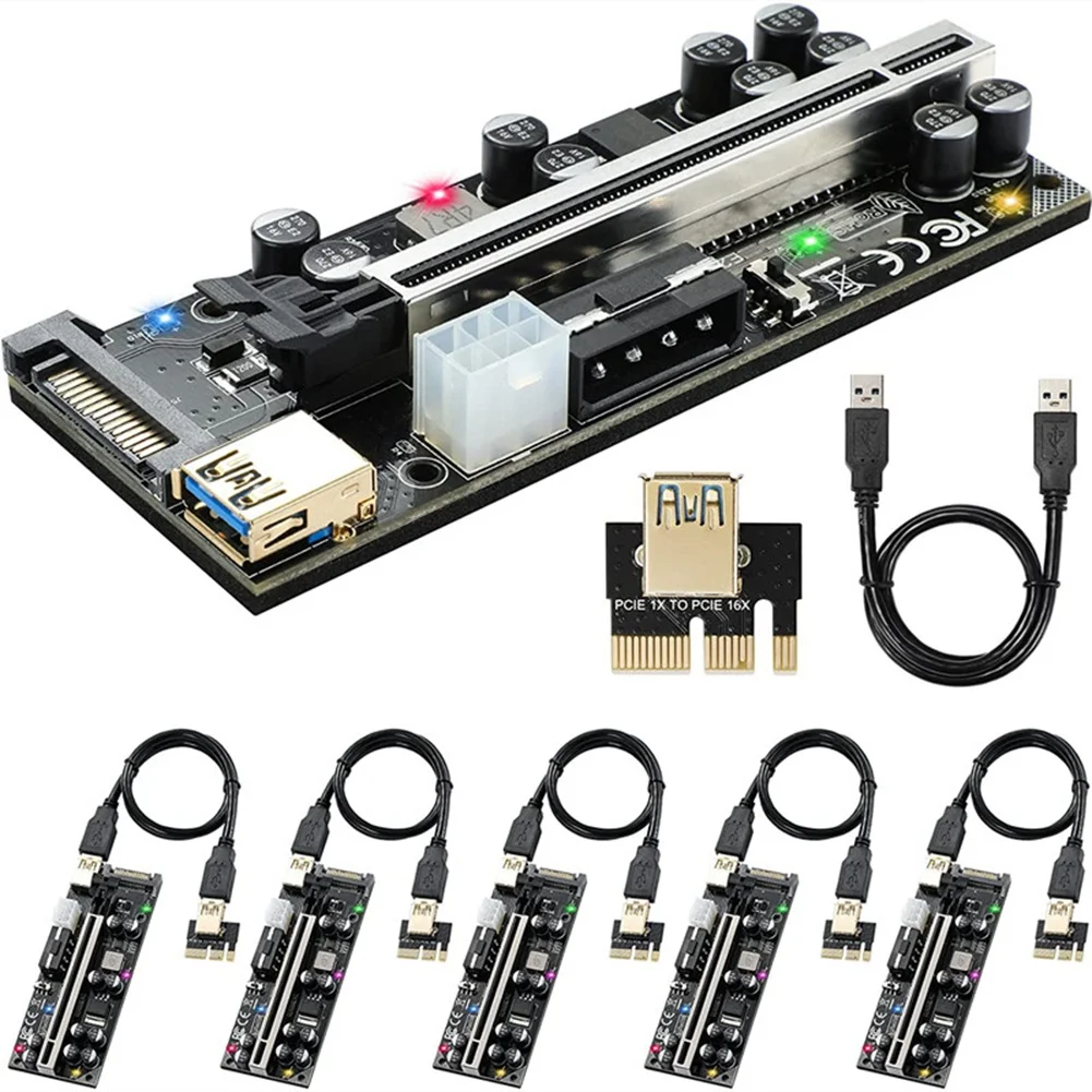 

Карта расширения VER009S PRO USB 3,0 PCI-E Riser Express 16X, 6 шт.