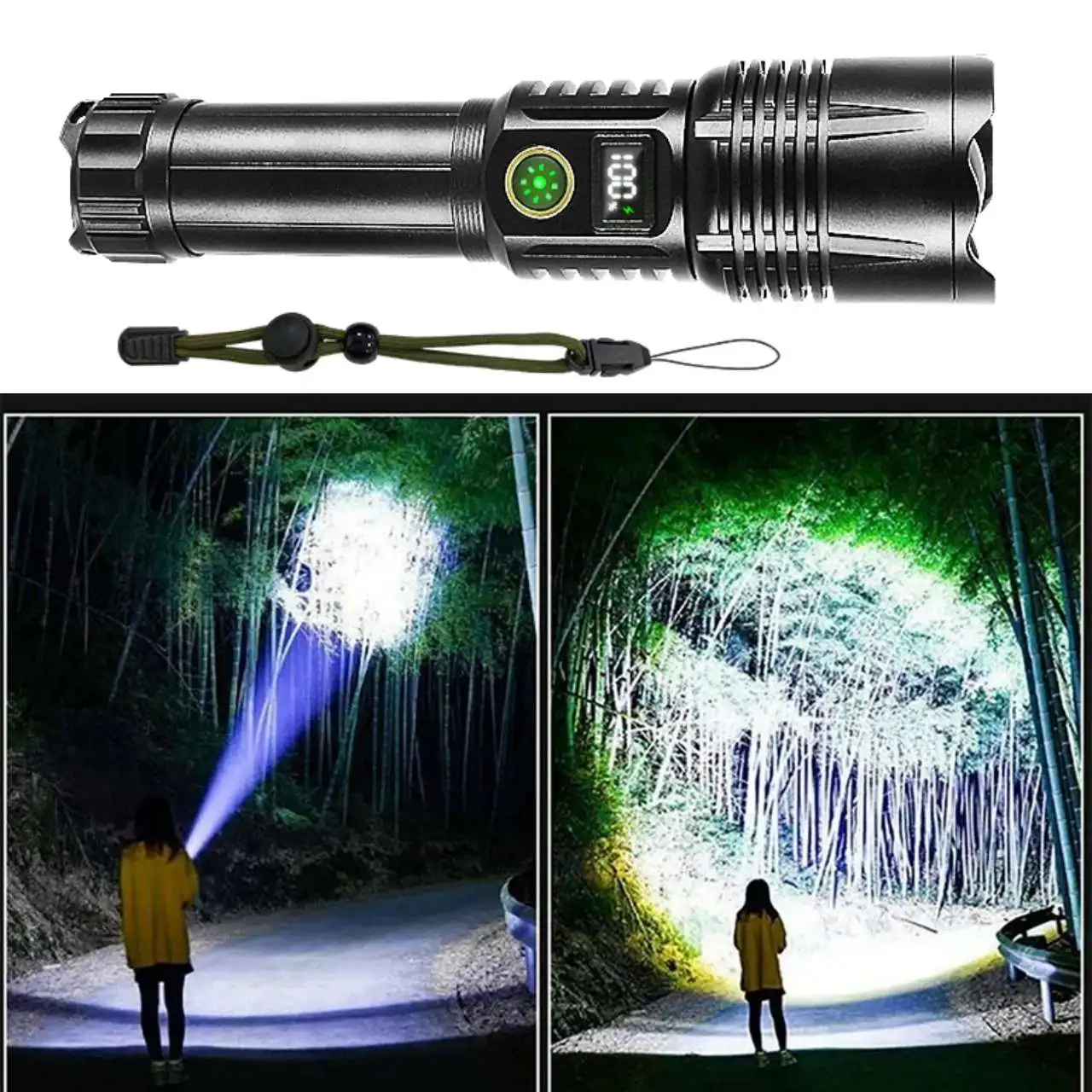 Светодиодный фонарик высокой мощности 3000000Lumens перезаряжаемый большой радиус