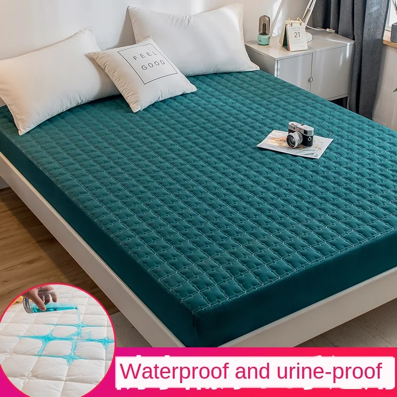 

Waterproof Mattress Protector Bedspread One-Piece Urine-Proof Thickened Cotton-Padded Mattress Dust Cover Protective Case quilt