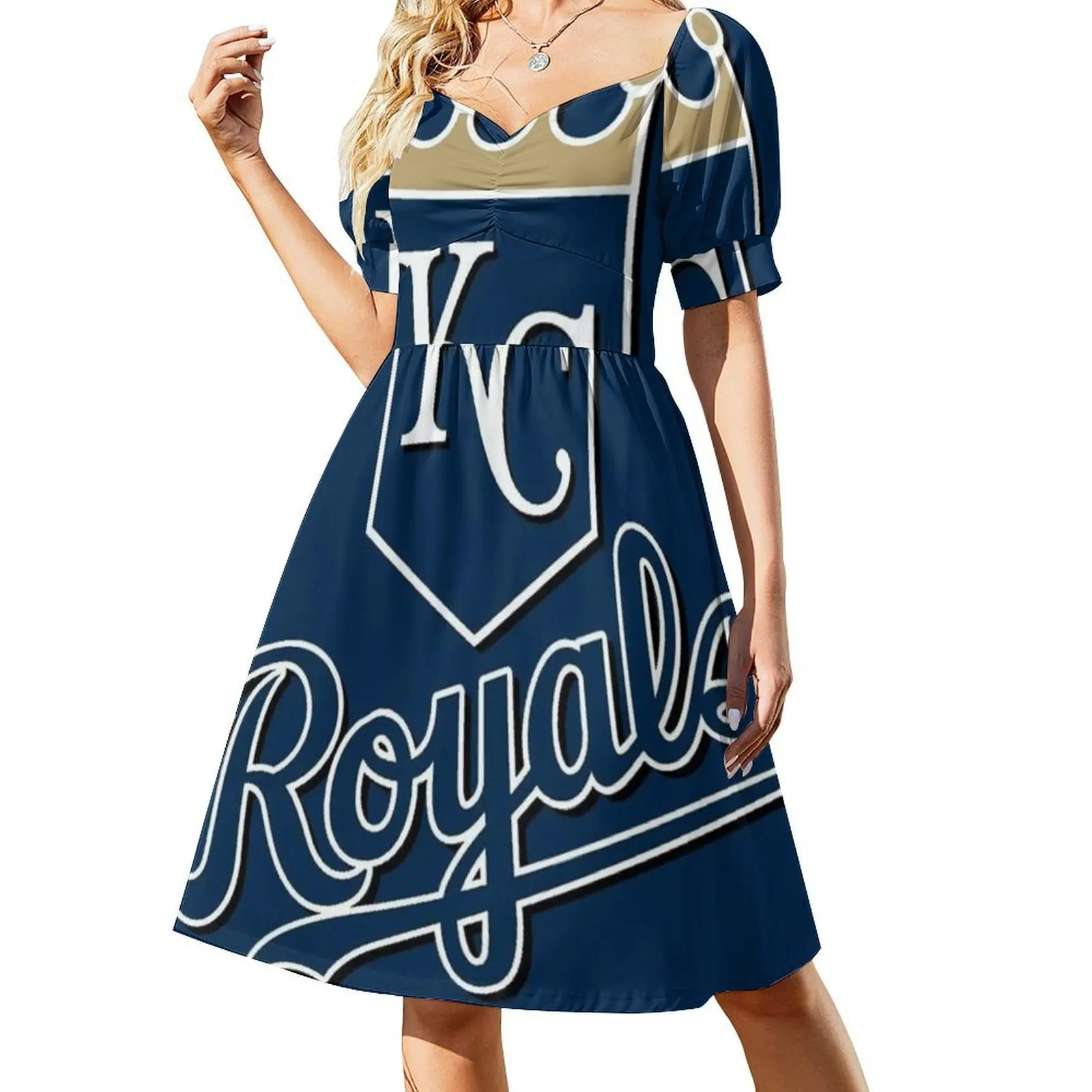 Фото Kc Royals Платье-халат с цветочным принтом для женщин Весна-лето Повседневное платье для вечеринки Kc Royals Цитаты Забавный фильм Музыка Женский фильм №2