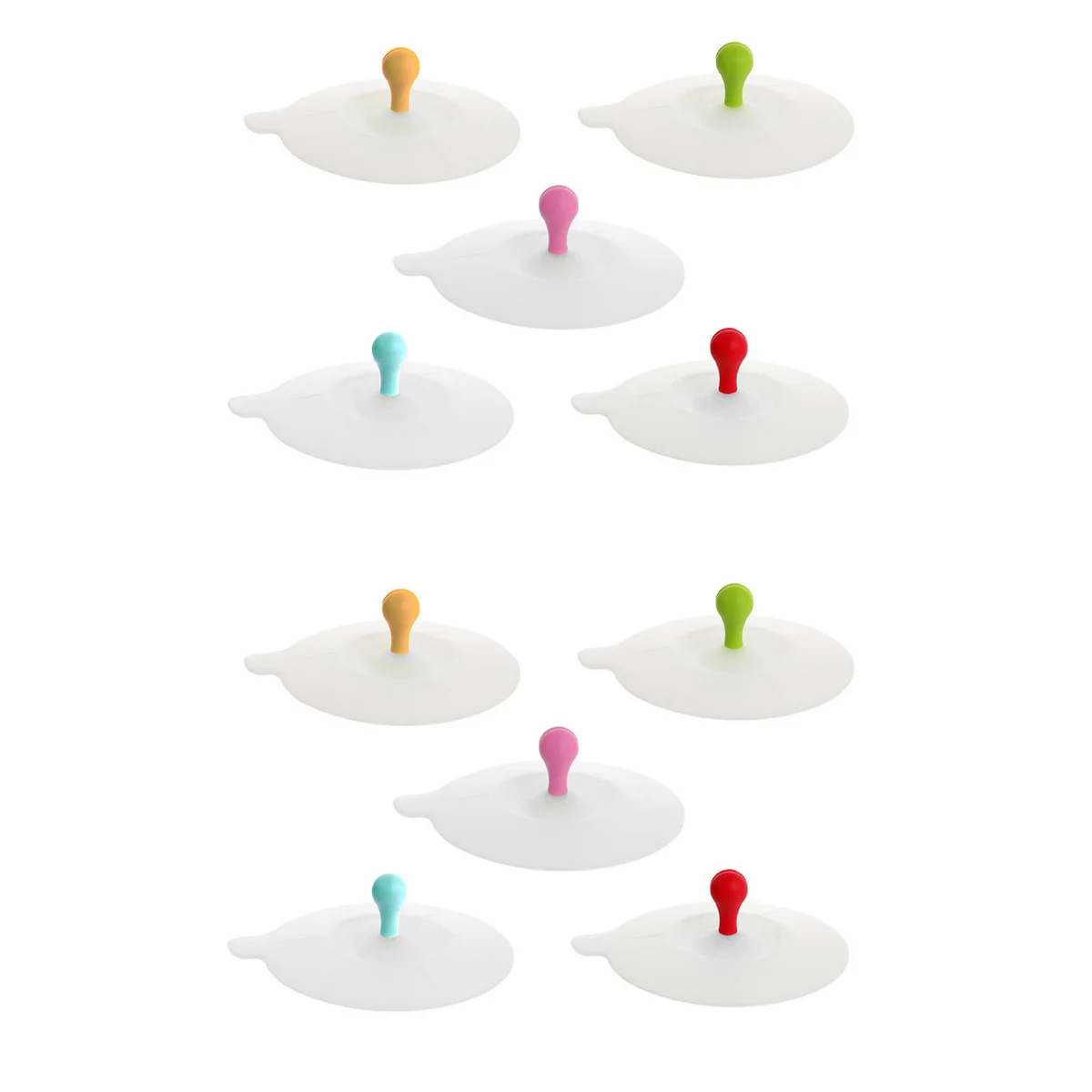 

10 pcs Bean Sprout Shape Silicone Cup Lids Safe Practical Cup Covers (Mixed Color)