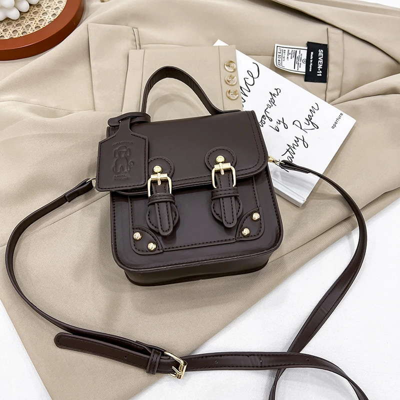 

2022 New High Quality PU Leather Women's Designer Handbag Vintage Fashion Female Bag Small Shoulder Messenger Bag