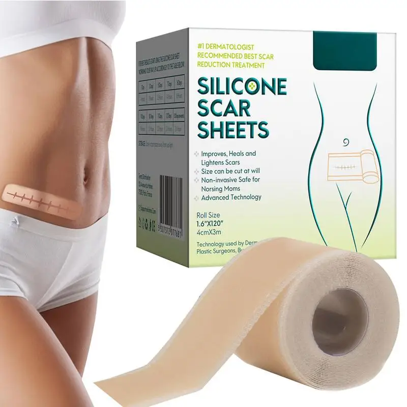 

Silicone Scar Sheets 3 Meters Silicone Scar Strips Silicone Gel Sheets For Scar Removal Skin-friendly Patches For Softening