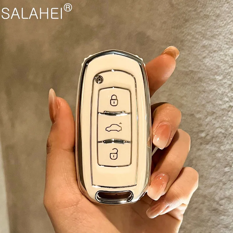 

Fashion TPU Car Smart Key Cover Case Holder Shell Fob For Geely Atlas Boyue NL3 EX7 SUV GT GC9 Emgrand X7 Borui Auto Accessories