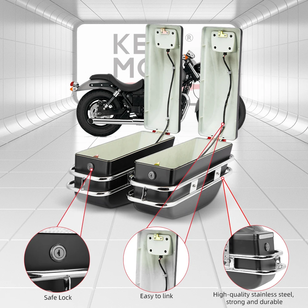 

Мотоциклетные боковые сумки KEMIMOTO 24 л, универсальный боковой ящик для инструментов, чемодан, Жесткий Чехол, седельные сумки, боковой багажни...