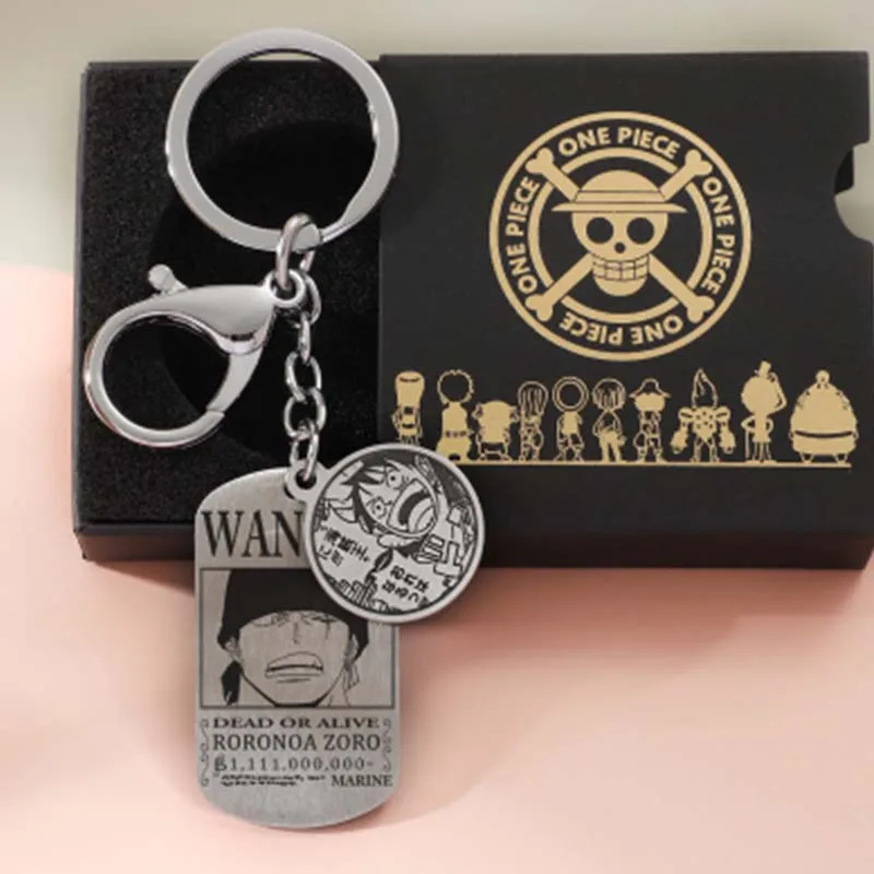

Anime One Piece Monkey D. Luffy Roronoa Zoro Keychain Personality Schoolbag Pendant Fashion Alloy Material Model Collection Toy