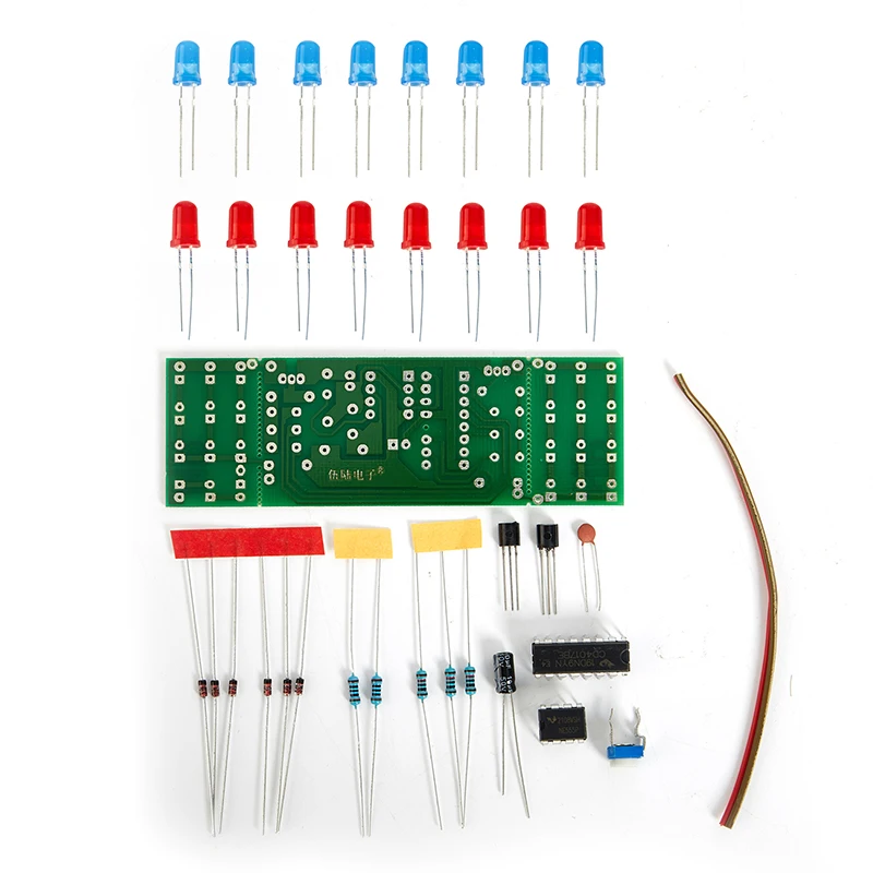 

NE555 CD4017 IC LED Electronic Lights Kits Red Blue Dual-Color DIY Kit Strobe Electronic Suit Flashing Lights Components DIY