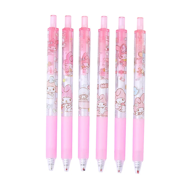 

Гелевая ручка Sanrio Cinnamoroll My Melody Kuromi 0,5 мм, школьный сезон, аниме кавайный мультяшный подарок для студентов, 6 шт.