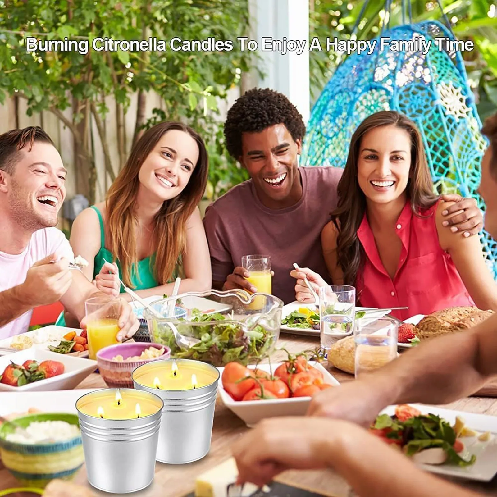 Уличные Свечи Citronella Большой Стеклянный Подсвечник С 3 Фитилями Для Патио До 200