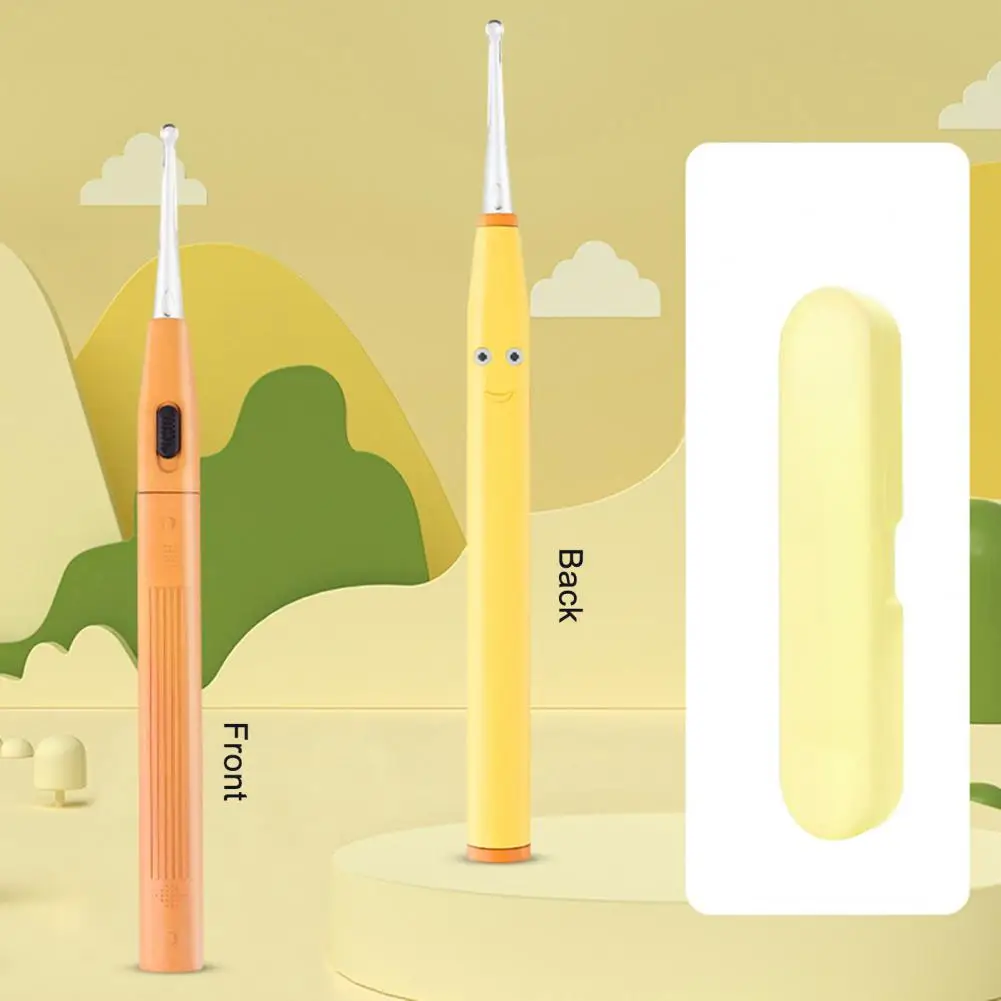 

1 Set Earpick Spoon Non-slip Candy Color Rechargeable One-piece Design Ear Cleaner Set Earpick Kit for Home