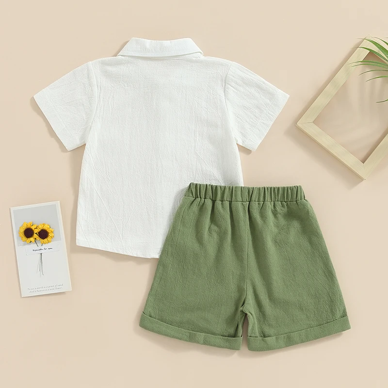 2 шт. летняя хлопковая рубашка с пуговицами на воротнике и коротким рукавом