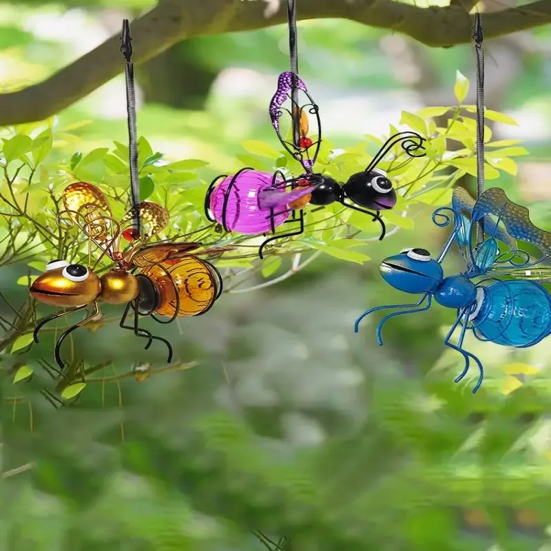 Уличная статуя насекомых на солнечной батарее водонепроницаемый висячий