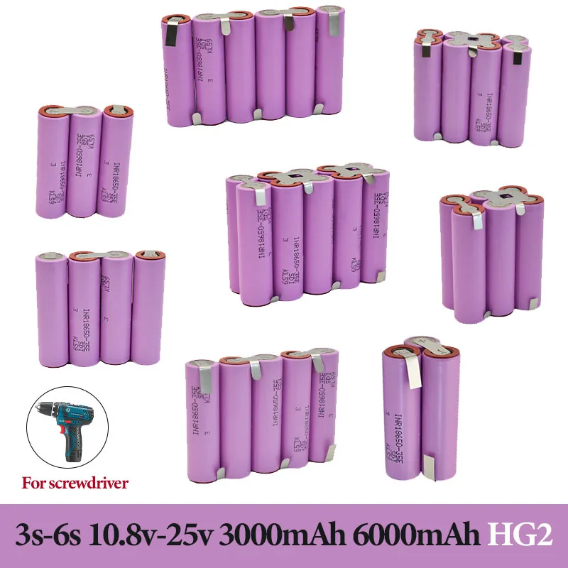 

18650 35E 3500mAh 7000mAh 3S 4S 6S 8S 7,4 V 12,6 V 14,8 V 18V 25,2 V 29,6 V для отвертки