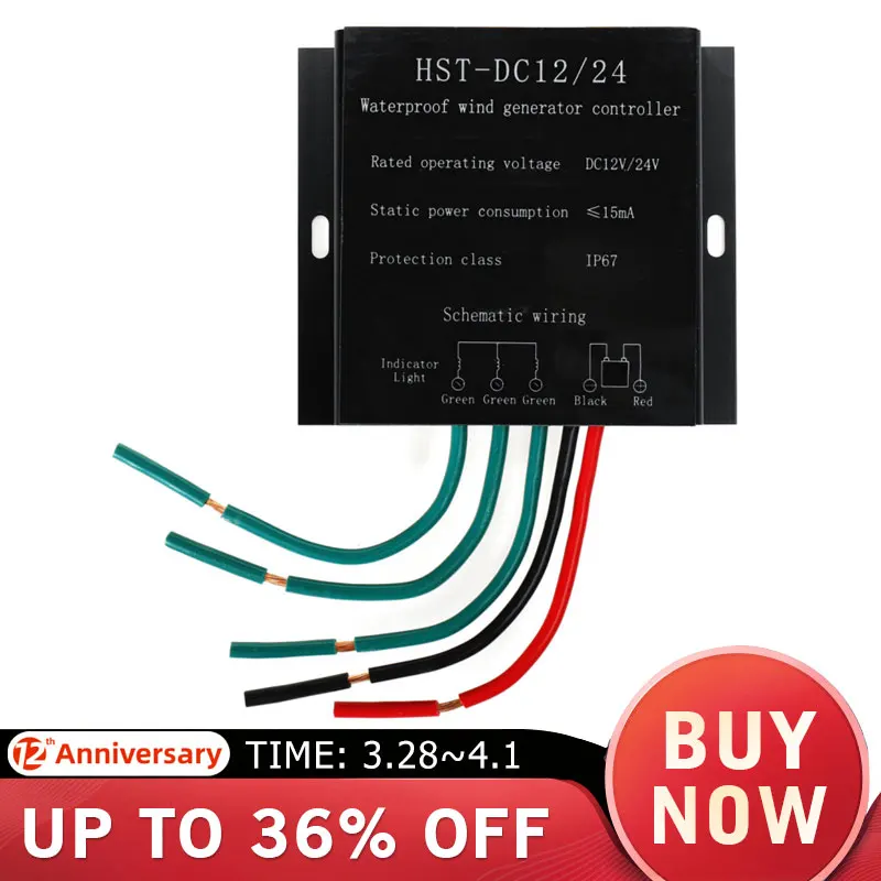 

12V/24V 6000W Wind Turbines Generator Controller Waterproof Battery Charge Controller Regulator Overvoltage Protection