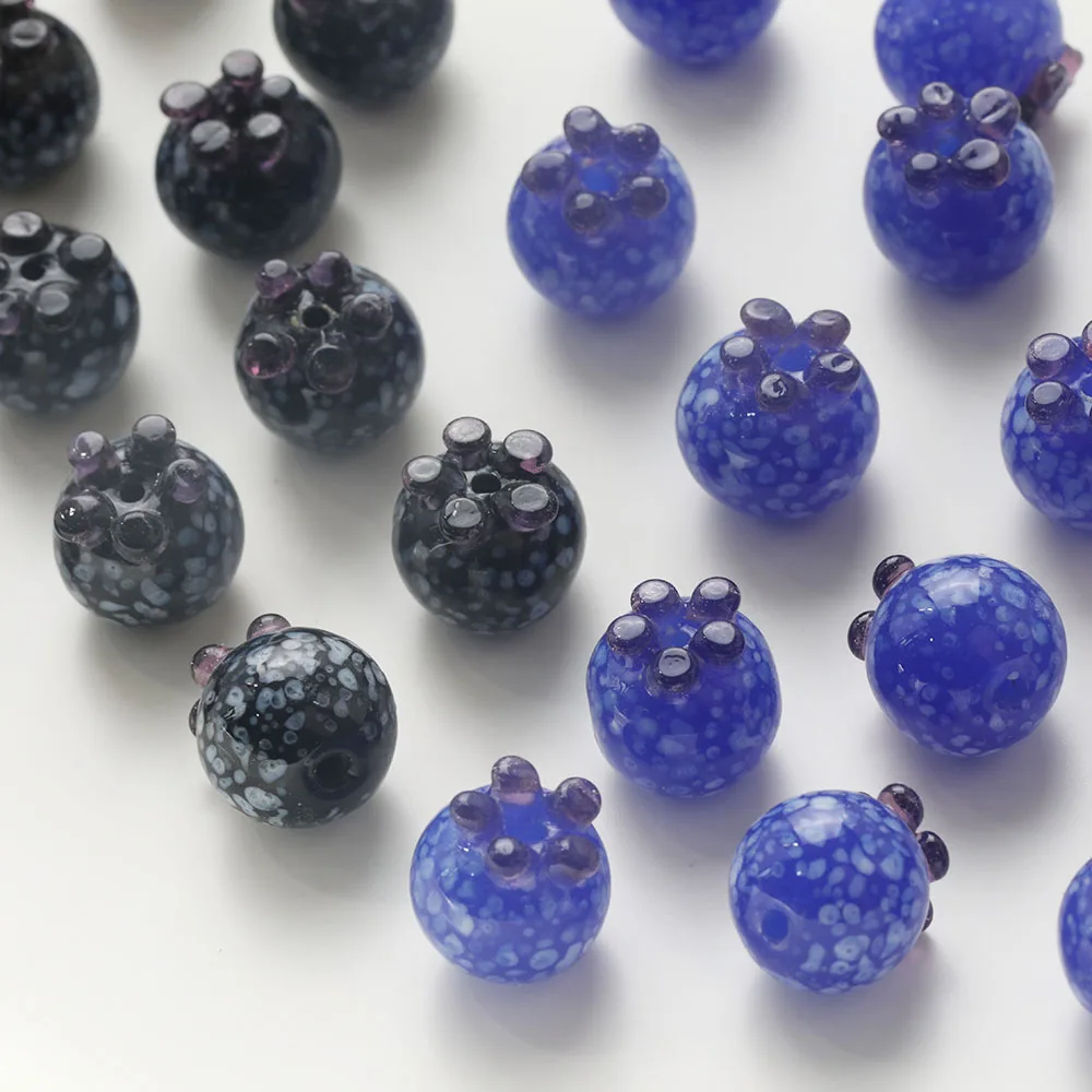 4 шт. стеклянные бусины в форме черники для изготовления ювелирных изделий