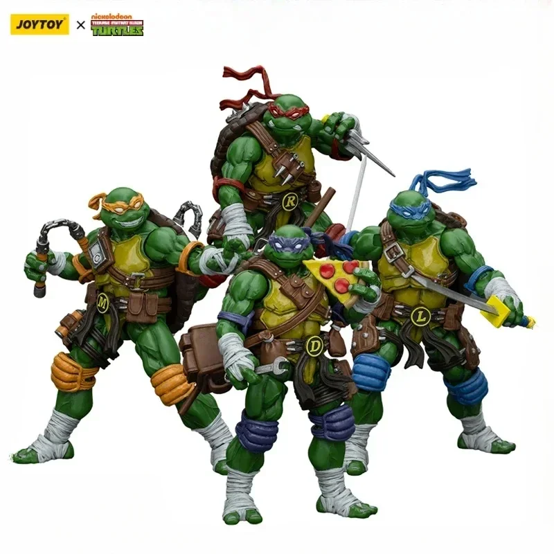 In Stock JOYTOY 1/18 Action Figure TMNT Ninja Turtles Michelangelo Donatello Leonardo Raphael Anime figures Toys Model Gifts