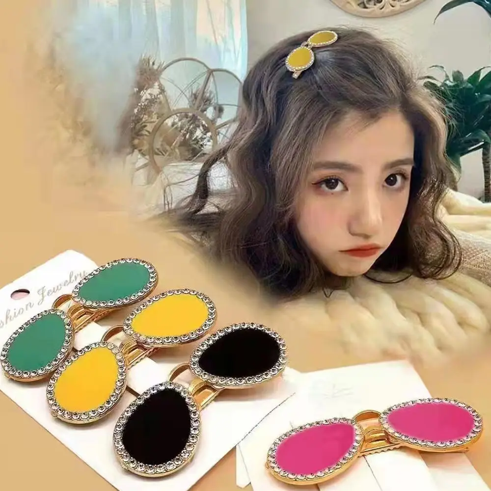 

Kids Girls Fashion Design Women Hair Accessories Rhinestone Barrette Korean Style Hairpin Sunglasses Hair Clip