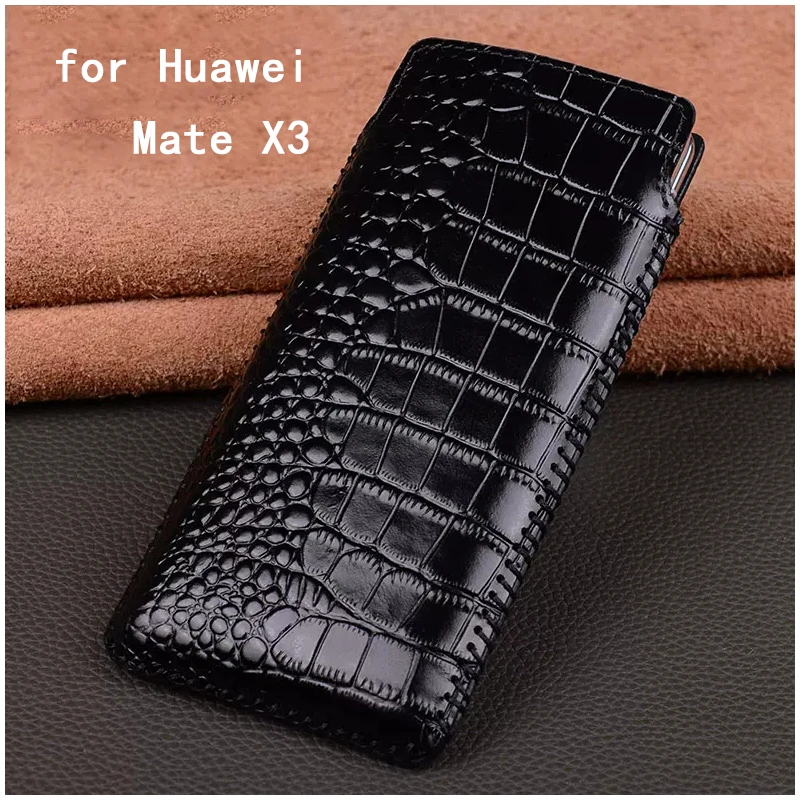 

Роскошный чехол для телефона ручной работы для Huawei Mate X3, чехол из натуральной кожи для Huawei MateX3, кожаный деловой чехол для сотового телефона