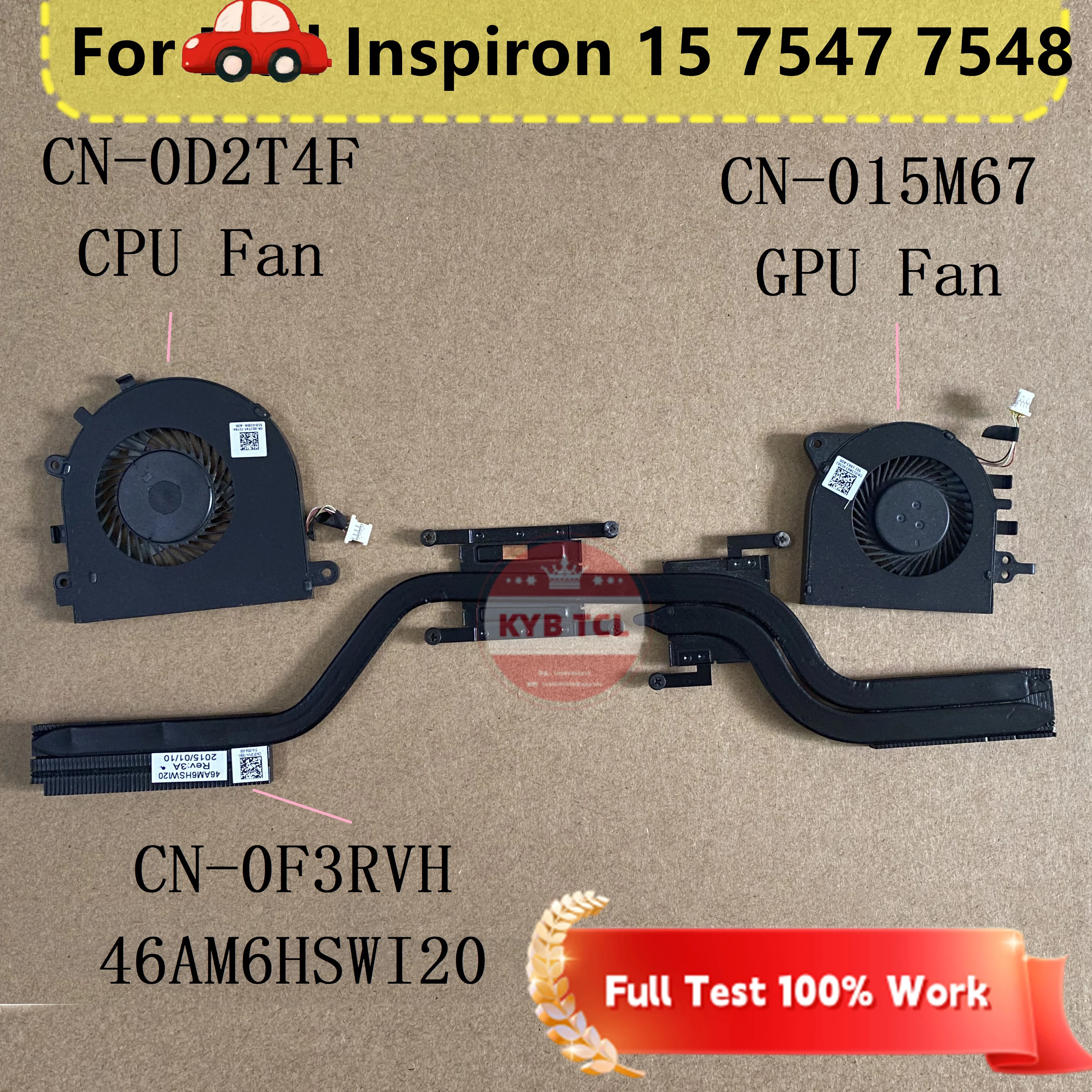 Кулер для ноутбука 0D2T4F 0F3RVH 015M67 кулер ЦП или графического процессора радиатор Dell