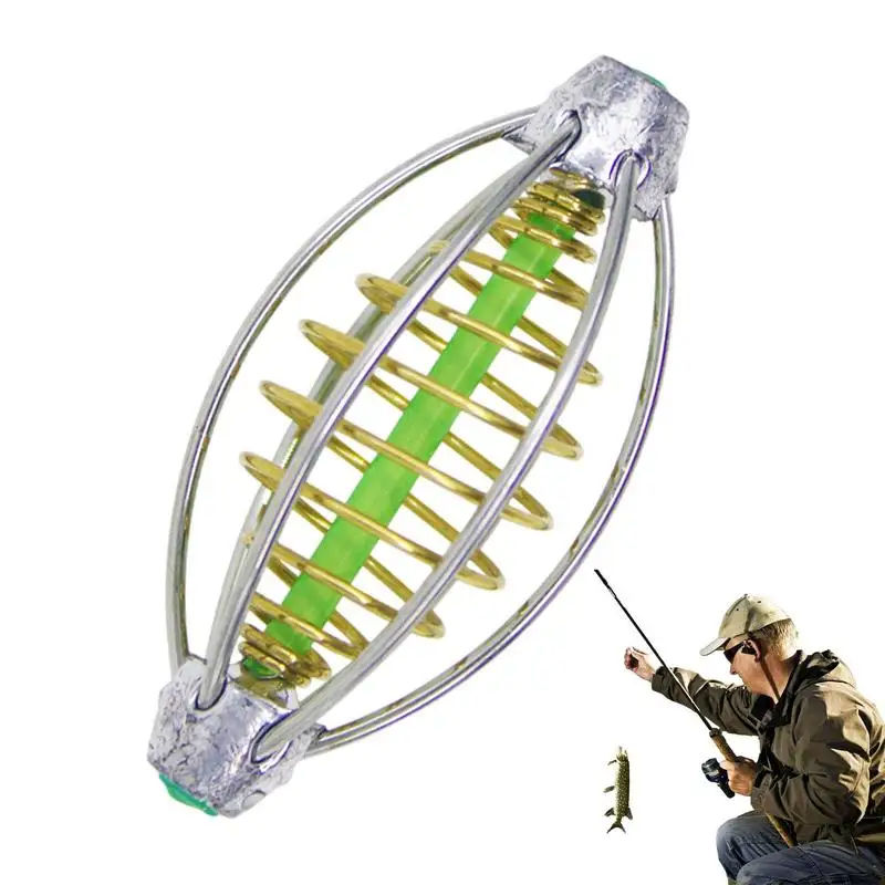 

Carp Fishing Bait Trap Cage Lures Cage Basket Fish Lure Holder Bait Cage Stainless Steel Feeder Basket Spring Fishing Feeder