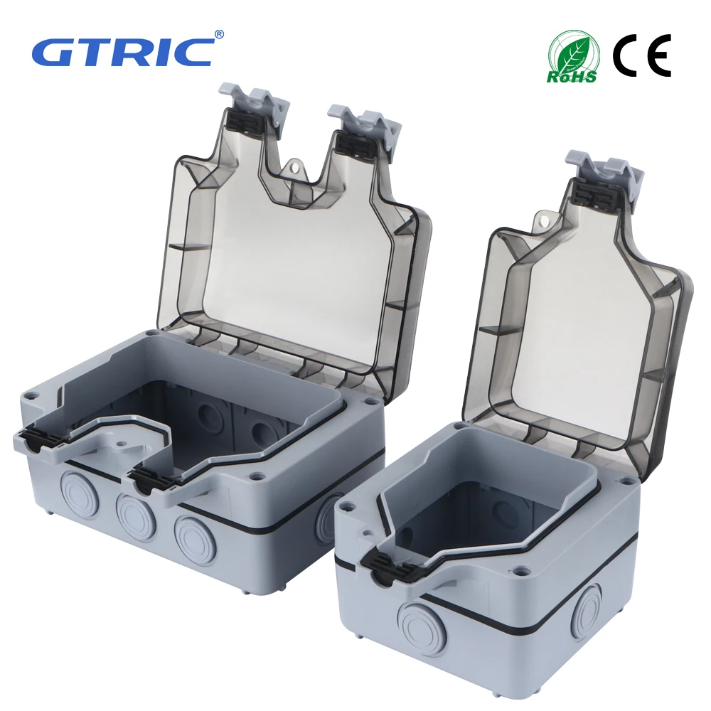Фото GTRIC IP66 Водонепроницаемая пылезащитная коробка Открытая переключаемая розетка 16A 250V AC Настенный мульти-европейский европейский адаптер питания для ванной комнаты №1