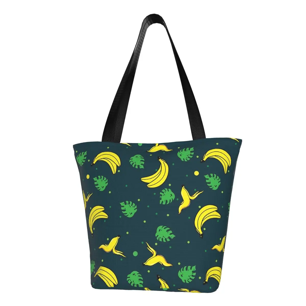 

Сумка-шоппер с принтом бананов, Женская тканевая дорожная сумочка-тоут на ремне с зелеными листьями, крутые дизайнерские чемоданчики