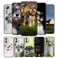 lovely schnauzer dogs silicone cover for xiaomi mi 12 11i 11t 11 10i 10t 10 9 9t se lite pro ultra hypercharge phone case
