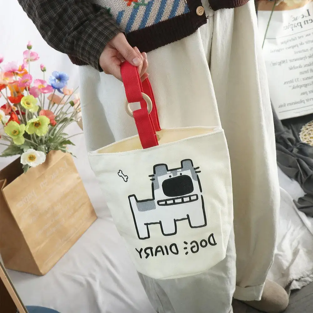 Многоразовая Холщовая Сумка в форме ведра с рисунком хаски