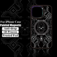 fashion skull black cool painted phone case for iphone 13pro max 12pro max colorful metal lens protection shockproof cover funda