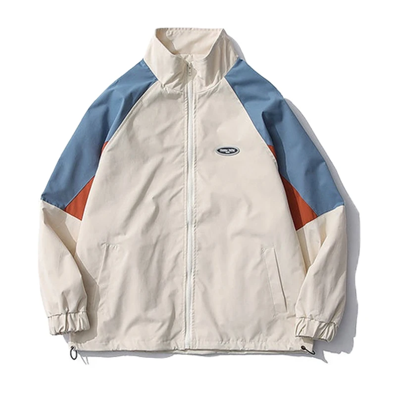 

Spring Autumn Retro Style Color Blocking Jacket Men Fashion Brand Street College Style Couple Top Casual Versatile Workwear Coat